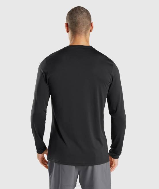Schwarz Kleidung Gymshark Männer Ankunfts-Langarm-T-Shirt 04P8619