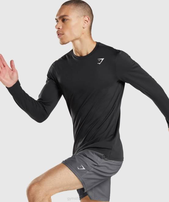 Schwarz Kleidung Gymshark Männer Ankunfts-Langarm-T-Shirt 04P8619
