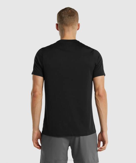 Schwarz Kleidung Gymshark Männer Ankunfts-T-Shirt mit normaler Passform 04P8654