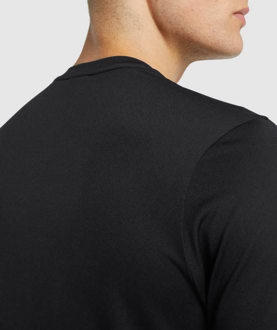 Schwarz Kleidung Gymshark Männer Ankunfts-T-Shirt mit normaler Passform 04P8654