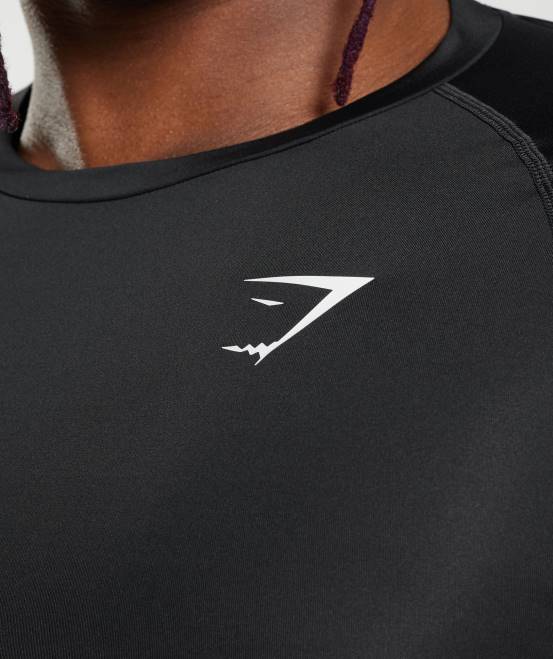 Schwarz Kleidung Gymshark Männer Element Baselayer-Langarm-T-Shirt 04P8671