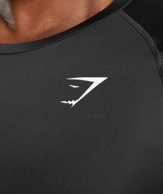 Schwarz Kleidung Gymshark Männer Element-Baselayer-T-Shirt 04P8701