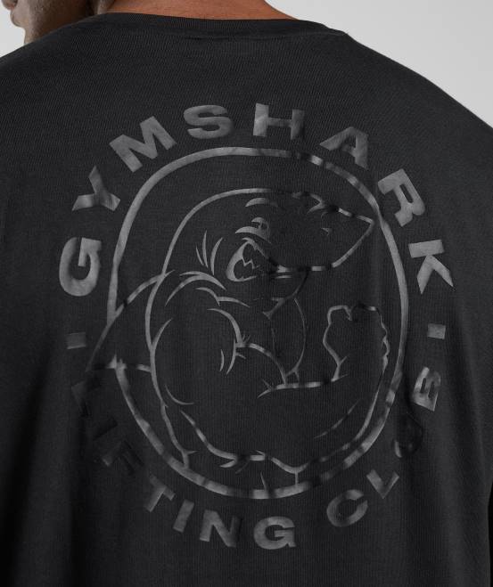 Schwarz Kleidung Gymshark Männer Legacy-Langarm-T-Shirt 04P8600
