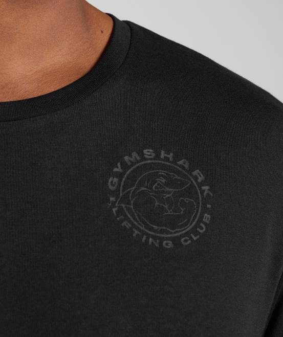 Schwarz Kleidung Gymshark Männer Legacy-Langarm-T-Shirt 04P8600