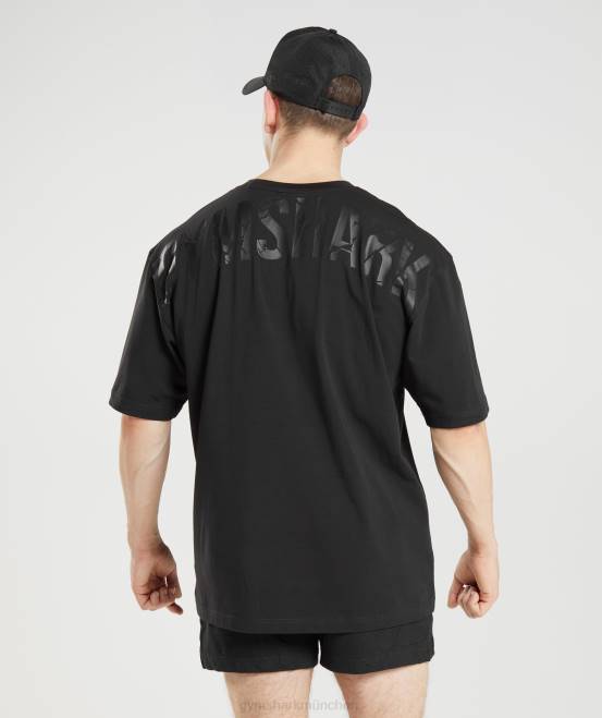Schwarz Kleidung Gymshark Männer Power-T-Shirt 04P8621