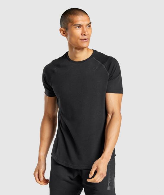 Schwarz Kleidung Gymshark Männer auffälliges T-Shirt 04P8652