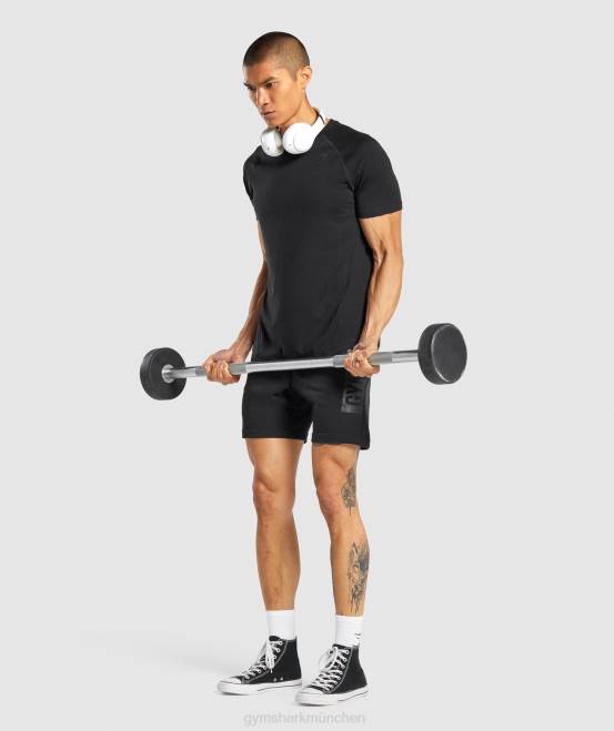 Schwarz Kleidung Gymshark Männer auffälliges T-Shirt 04P8652