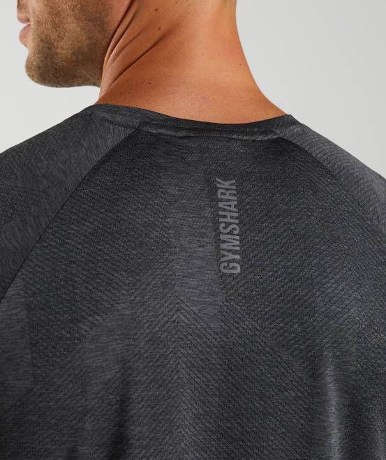 Schwarz/Silhouettengrau Kleidung Gymshark Männer Apex-T-Shirt 04P8646