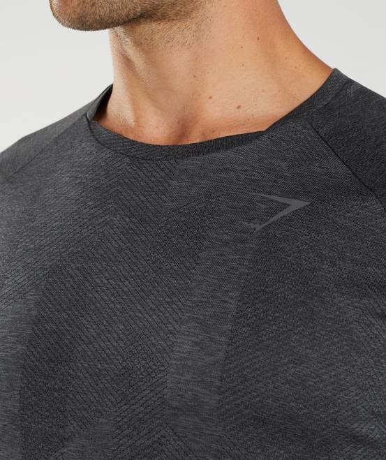 Schwarz/Silhouettengrau Kleidung Gymshark Männer Apex-T-Shirt 04P8646