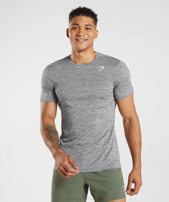 Silhouette grau/hellgrau meliert Kleidung Gymshark Männer Ankunft meliertes T-Shirt 04P8660