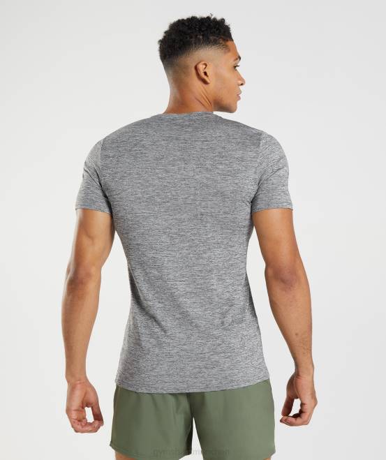 Silhouette grau/hellgrau meliert Kleidung Gymshark Männer Ankunft meliertes T-Shirt 04P8660