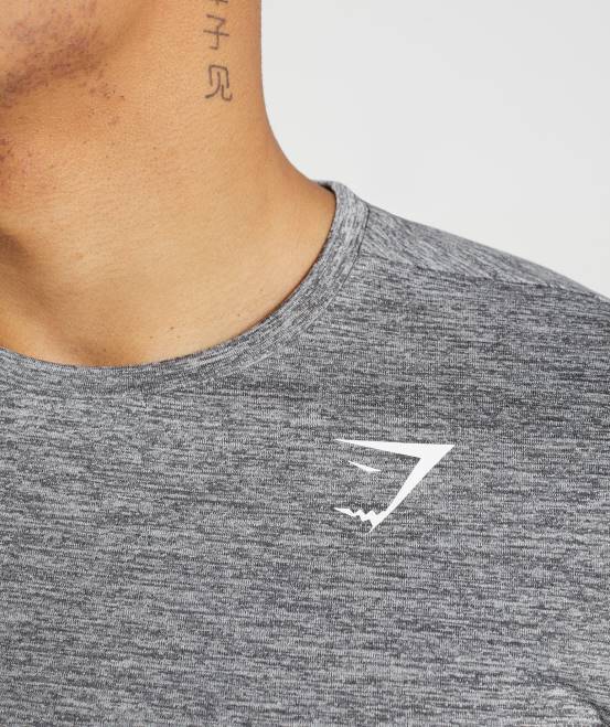 Silhouette grau/hellgrau meliert Kleidung Gymshark Männer Ankunft meliertes T-Shirt 04P8660