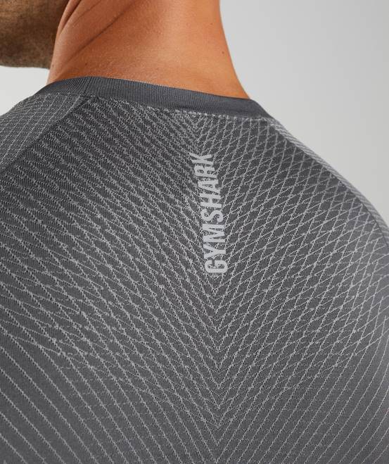 Silhouette grau/rauchgrau Kleidung Gymshark Männer Apex nahtloses Langarm-T-Shirt 04P8630