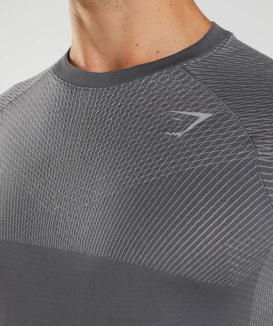 Silhouette grau/rauchgrau Kleidung Gymshark Männer Apex nahtloses Langarm-T-Shirt 04P8630