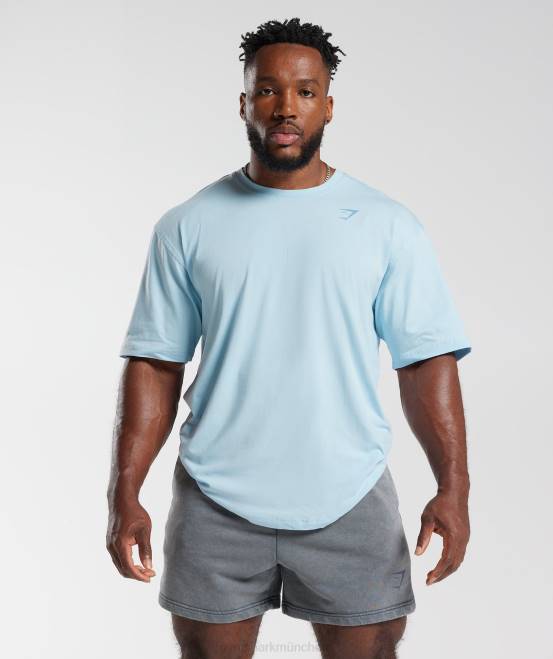 Skyline blau Kleidung Gymshark Männer Power-T-Shirt 04P8648