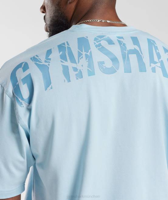 Skyline blau Kleidung Gymshark Männer Power-T-Shirt 04P8648