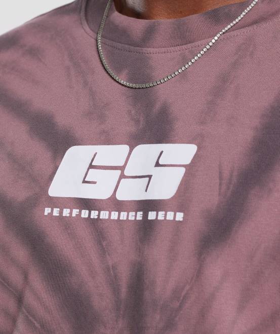Staubiges Kastanienbraun/Silhouettengrau/Spiraloptik-Waschung (ausverkauft) Kleidung Gymshark Männer Ruhetag-Langarm-T-Shirt 04P8771
