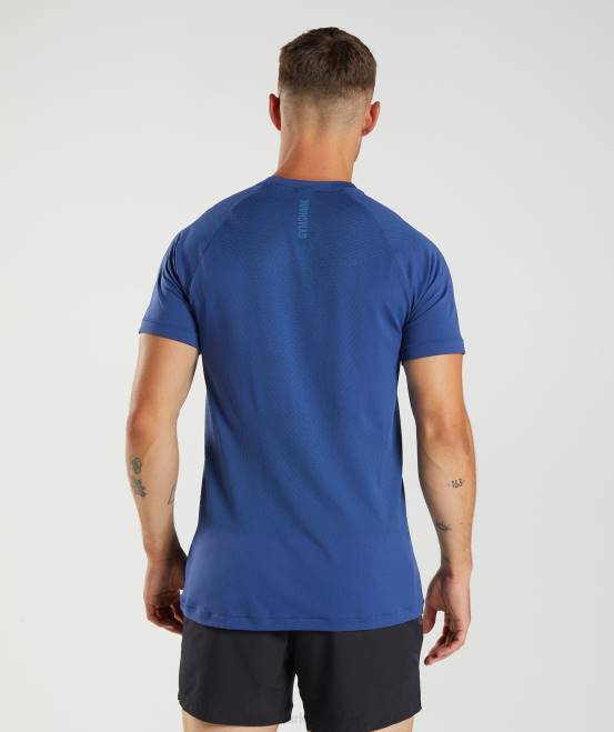 Sternenblau/Seeuferblau Kleidung Gymshark Männer Apex nahtloses T-Shirt 04P8757