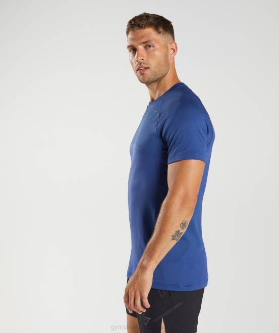Sternenblau/Seeuferblau Kleidung Gymshark Männer Apex nahtloses T-Shirt 04P8757