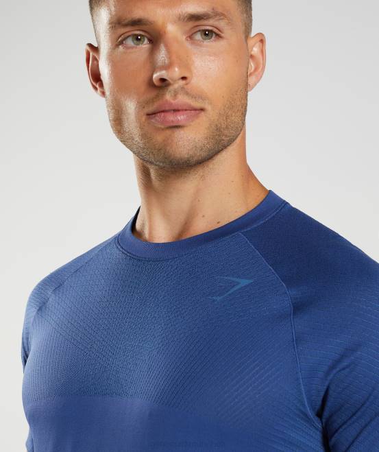 Sternenblau/Seeuferblau Kleidung Gymshark Männer Apex nahtloses T-Shirt 04P8757
