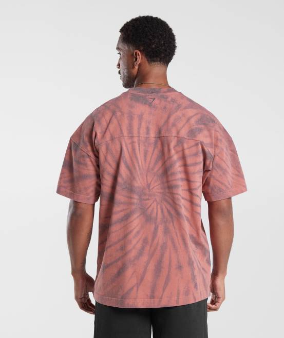Terrakottarosa/Altkastanienbraun/Spiraloptik (ausverkauft) Kleidung Gymshark Männer Ruhetag-T-Shirt 04P8775