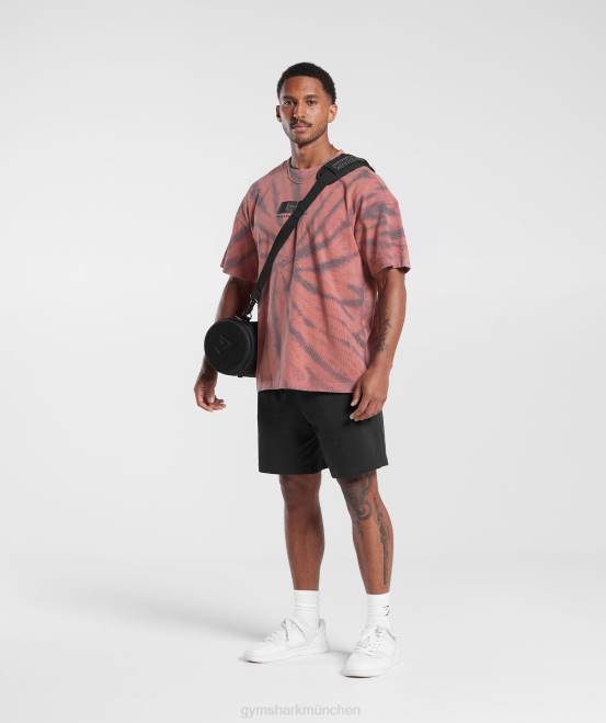 Terrakottarosa/Altkastanienbraun/Spiraloptik (ausverkauft) Kleidung Gymshark Männer Ruhetag-T-Shirt 04P8775