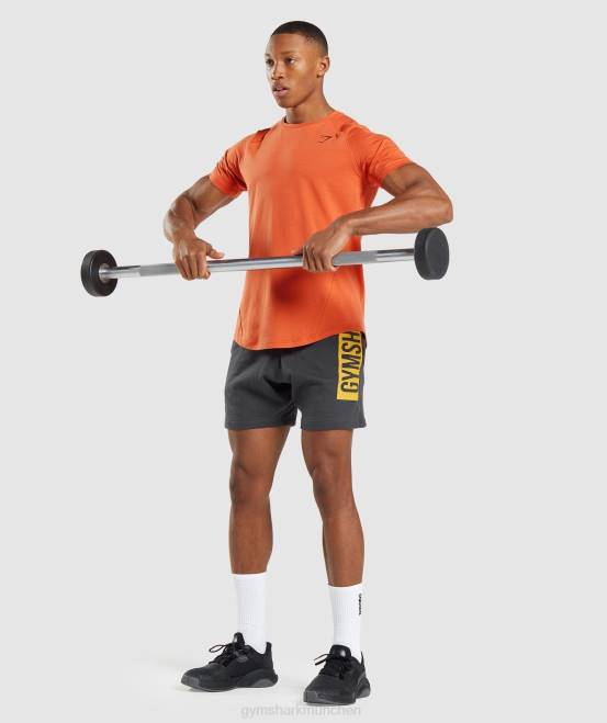 Tonorange Kleidung Gymshark Männer auffälliges T-Shirt 04P8695