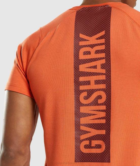 Tonorange Kleidung Gymshark Männer auffälliges T-Shirt 04P8695
