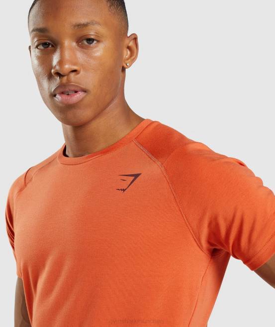 Tonorange Kleidung Gymshark Männer auffälliges T-Shirt 04P8695