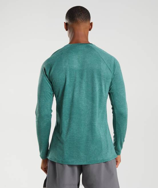 Waldgrün/Hoyagrün Kleidung Gymshark Männer Apex-Langarm-T-Shirt 04P8608