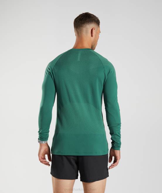 Waldgrün/Hoyagrün Kleidung Gymshark Männer Apex nahtloses Langarm-T-Shirt 04P8699