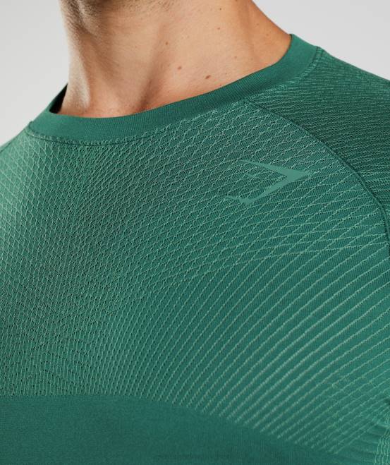 Waldgrün/Hoyagrün Kleidung Gymshark Männer Apex nahtloses Langarm-T-Shirt 04P8699