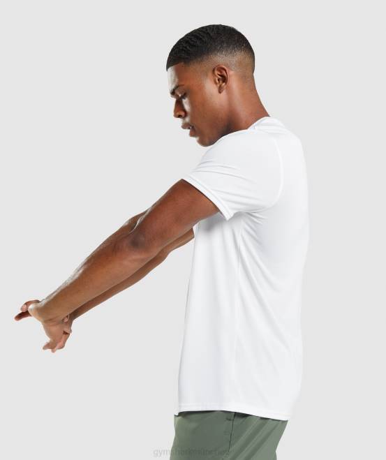 Weiß Kleidung Gymshark Männer Ankunfts-T-Shirt mit normaler Passform 04P8607