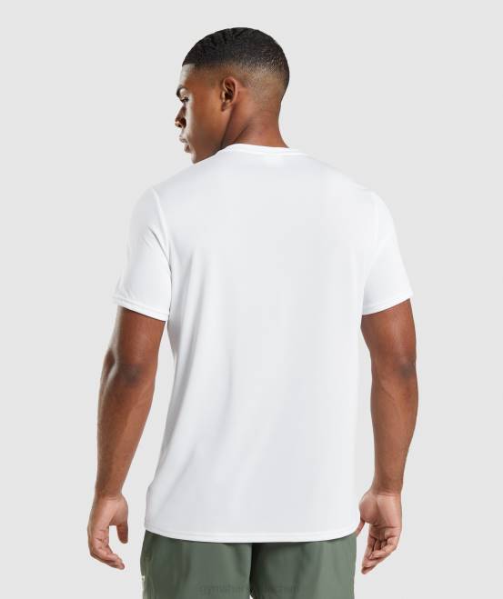 Weiß Kleidung Gymshark Männer Ankunfts-T-Shirt mit normaler Passform 04P8607