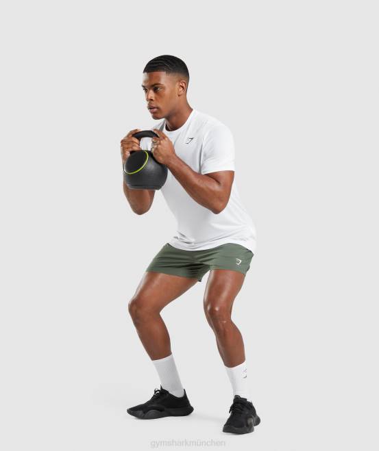 Weiß Kleidung Gymshark Männer Ankunfts-T-Shirt mit normaler Passform 04P8607
