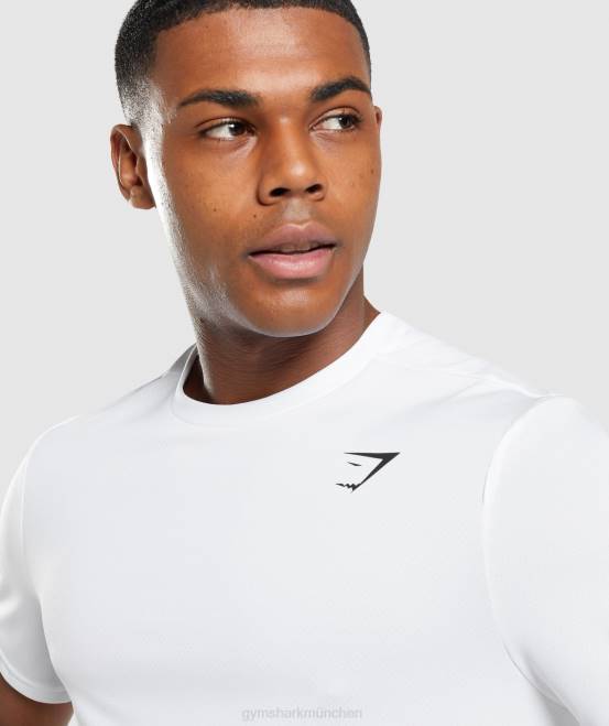 Weiß Kleidung Gymshark Männer Ankunfts-T-Shirt mit normaler Passform 04P8607