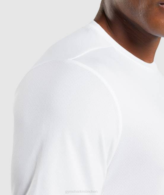 Weiß Kleidung Gymshark Männer Ankunfts-T-Shirt mit normaler Passform 04P8607