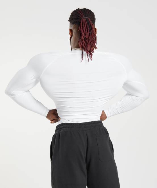 Weiß Kleidung Gymshark Männer Element Baselayer-Langarm-T-Shirt 04P8631
