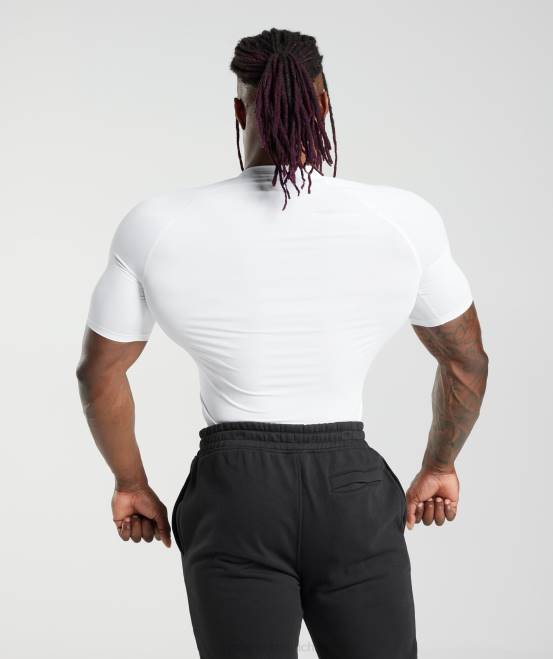 Weiß Kleidung Gymshark Männer Element-Baselayer-T-Shirt 04P8677