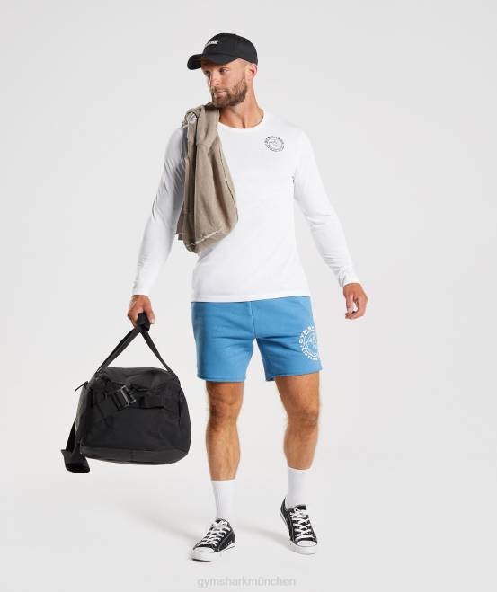 Weiß Kleidung Gymshark Männer Legacy-Langarm-T-Shirt 04P8676
