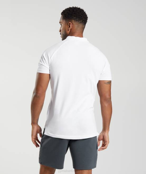 Weiß Kleidung Gymshark Männer Ruhetag-Pendler-Poloshirt 04P8590
