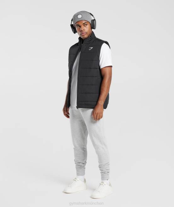 Weiß Kleidung Gymshark Männer T-Shirt mit Wappen 04P8578