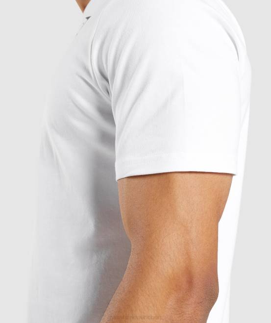 Weiß Kleidung Gymshark Männer unverzichtbares T-Shirt 04P8642