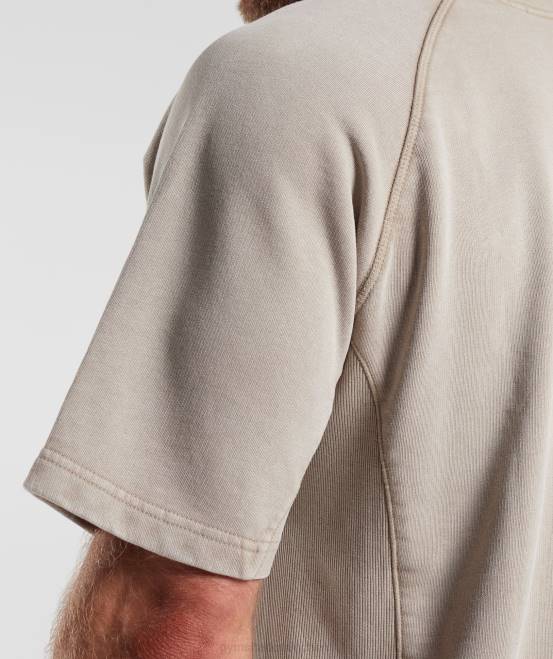 Zementbraun Kleidung Gymshark Männer Oberteil aus kraftgewaschenem Stoff 04P8641