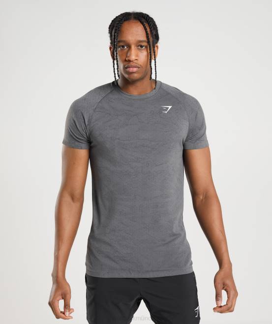 anthrazit/schwarz Kleidung Gymshark Männer Geo-nahtloses T-Shirt 04P8629