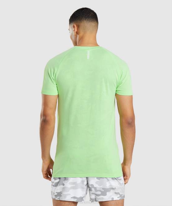 baligrün/weiß Kleidung Gymshark Männer Geo-nahtloses T-Shirt 04P8650