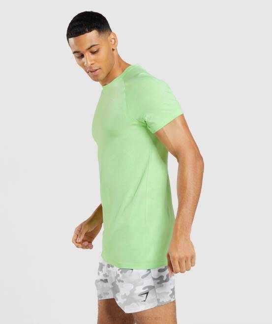 baligrün/weiß Kleidung Gymshark Männer Geo-nahtloses T-Shirt 04P8650