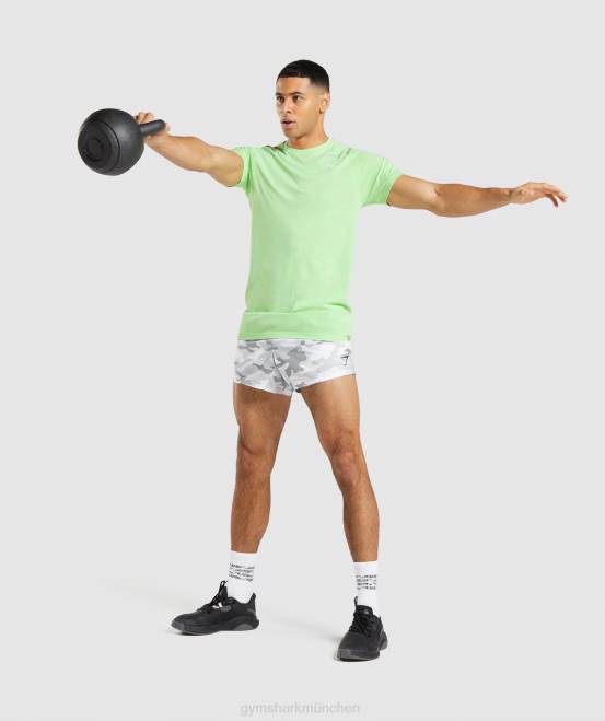 baligrün/weiß Kleidung Gymshark Männer Geo-nahtloses T-Shirt 04P8650