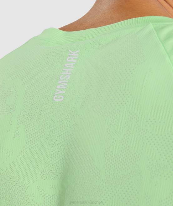 baligrün/weiß Kleidung Gymshark Männer Geo-nahtloses T-Shirt 04P8650