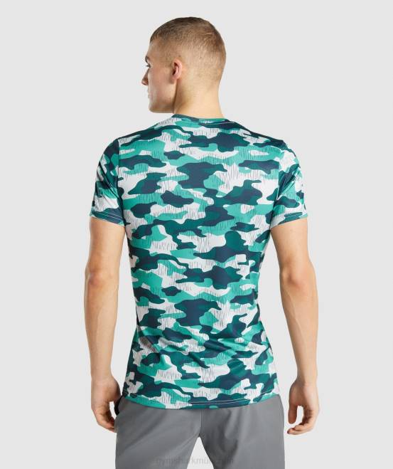 blaugrüner Druck Kleidung Gymshark Männer Ankunfts-T-Shirt 04P8686